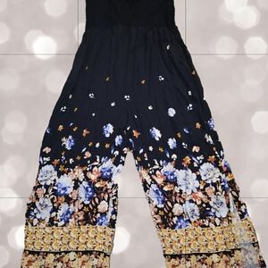 Maurices Navy Blue Floral Jumpsuit